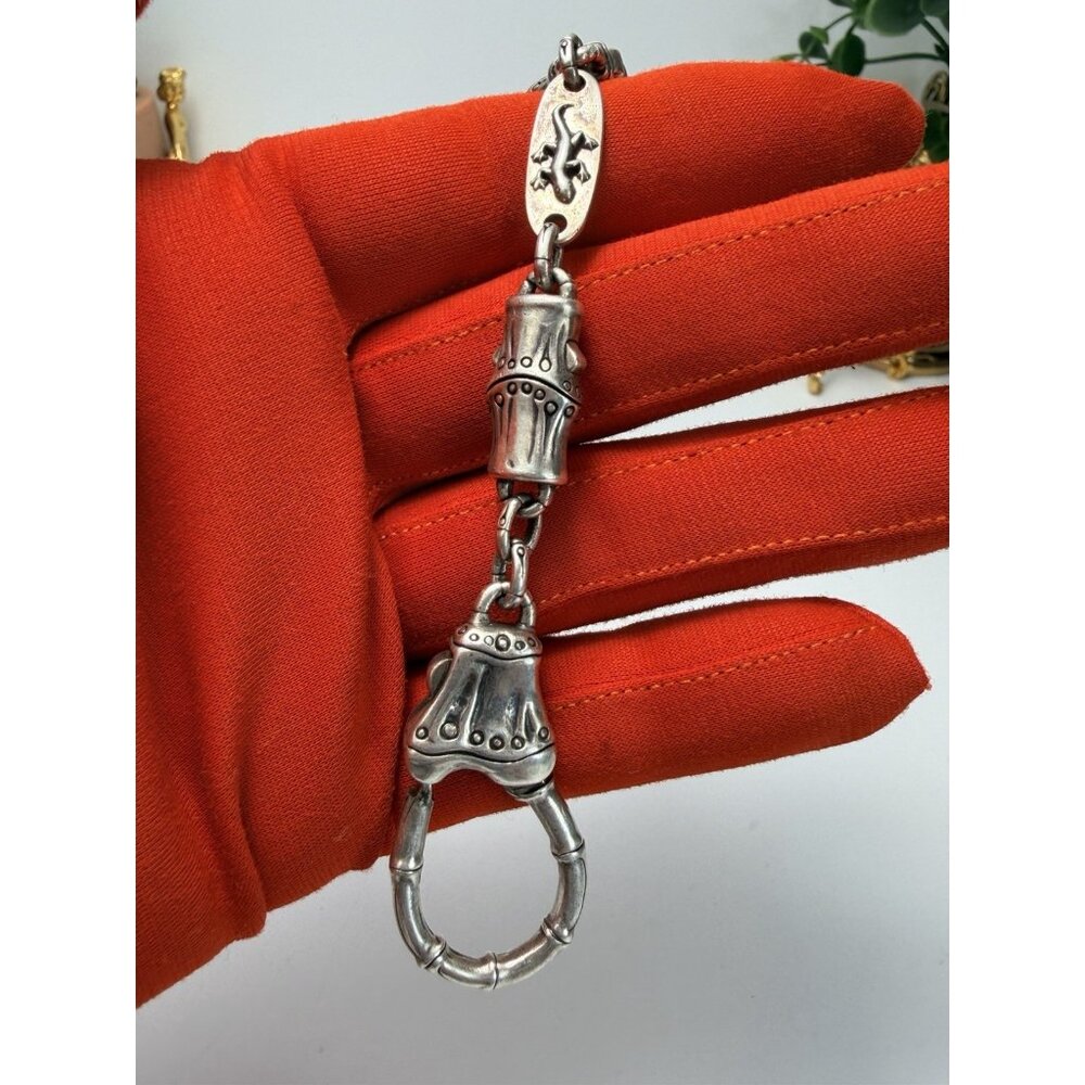 Rare John Hardy Bamboo motif Sterling Silver Keychain Engraved Gothic Unisex